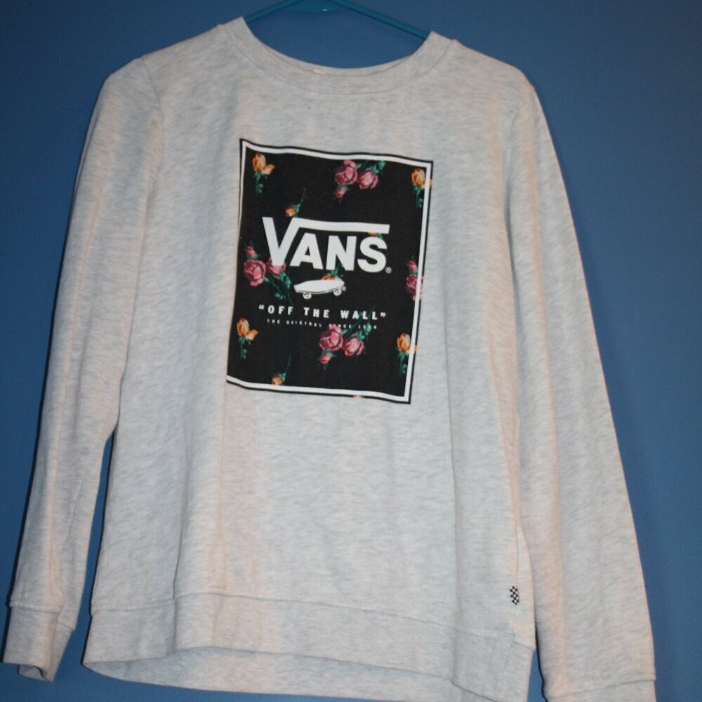 Vintage VANS Off The Wall Women’s Floral Sweatshirt Size Medium Comfy Flowers